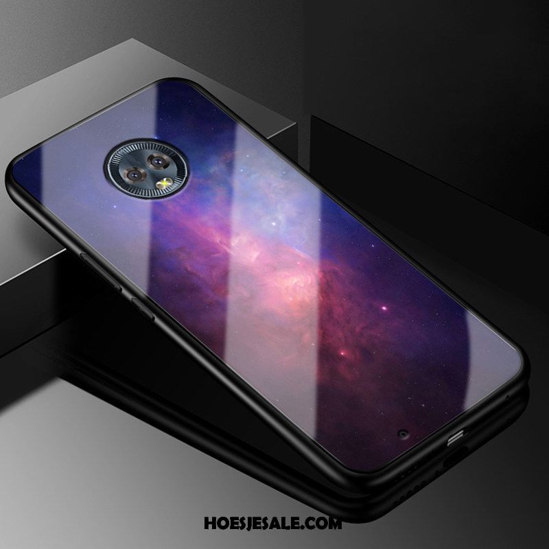 Moto G6 Hoesje Glas Purper Trendy Merk Grote All Inclusive Goedkoop