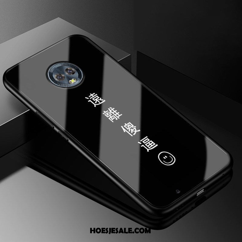 Moto G6 Hoesje Hoes Zwart Trendy Merk Glas Mobiele Telefoon Kopen