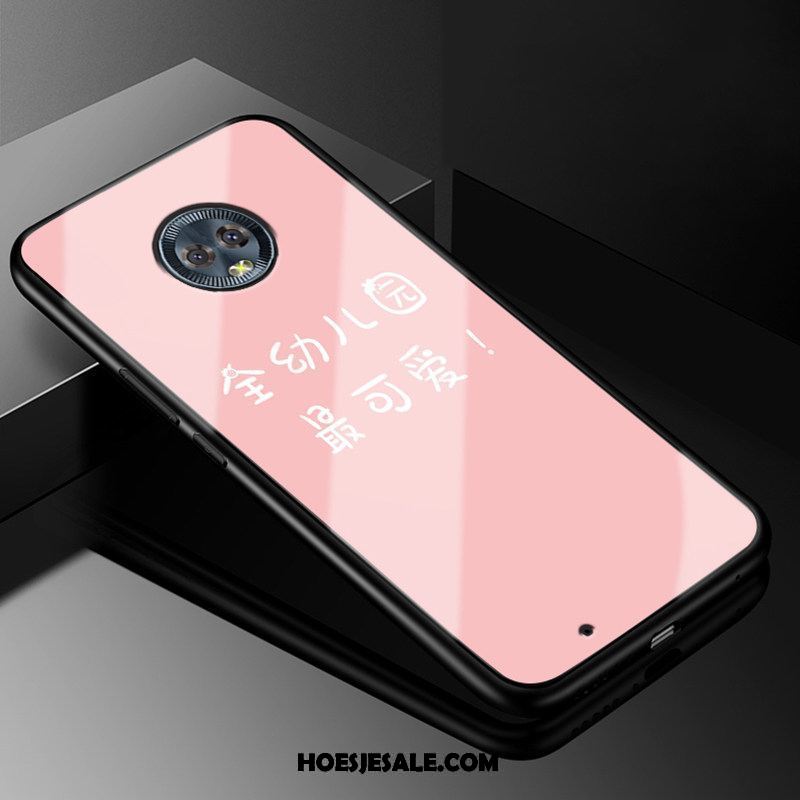 Moto G6 Hoesje Hoes Zwart Trendy Merk Glas Mobiele Telefoon Kopen