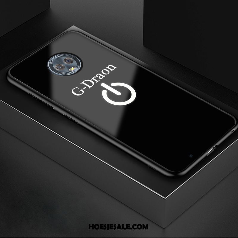 Moto G6 Hoesje Trend Eenvoudige Zacht Glas Zwart Sale