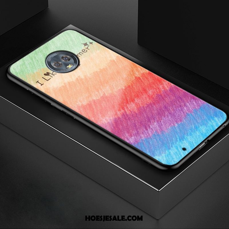 Moto G6 Hoesje Trend Eenvoudige Zacht Glas Zwart Sale