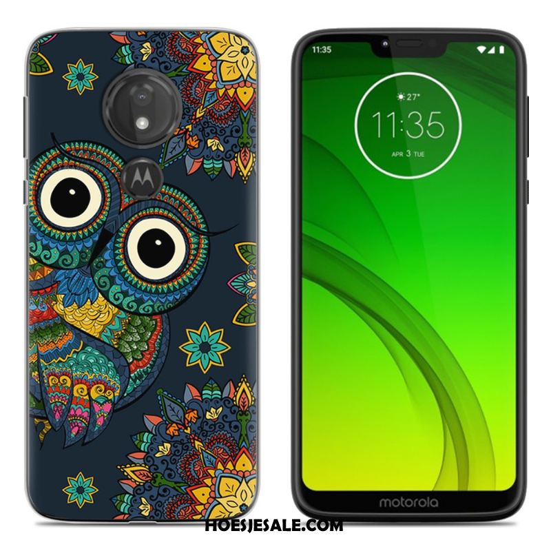 Moto G7 Hoesje Geschilderd Zwart Nieuw Mobiele Telefoon Spotprent Sale