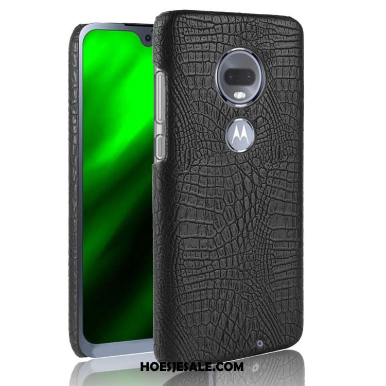 Moto G7 Hoesje Hard Patroon Leer Mobiele Telefoon Zwart Kopen