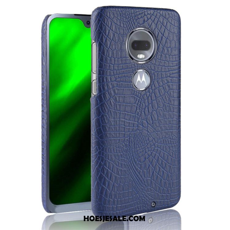 Moto G7 Hoesje Hard Patroon Leer Mobiele Telefoon Zwart Kopen