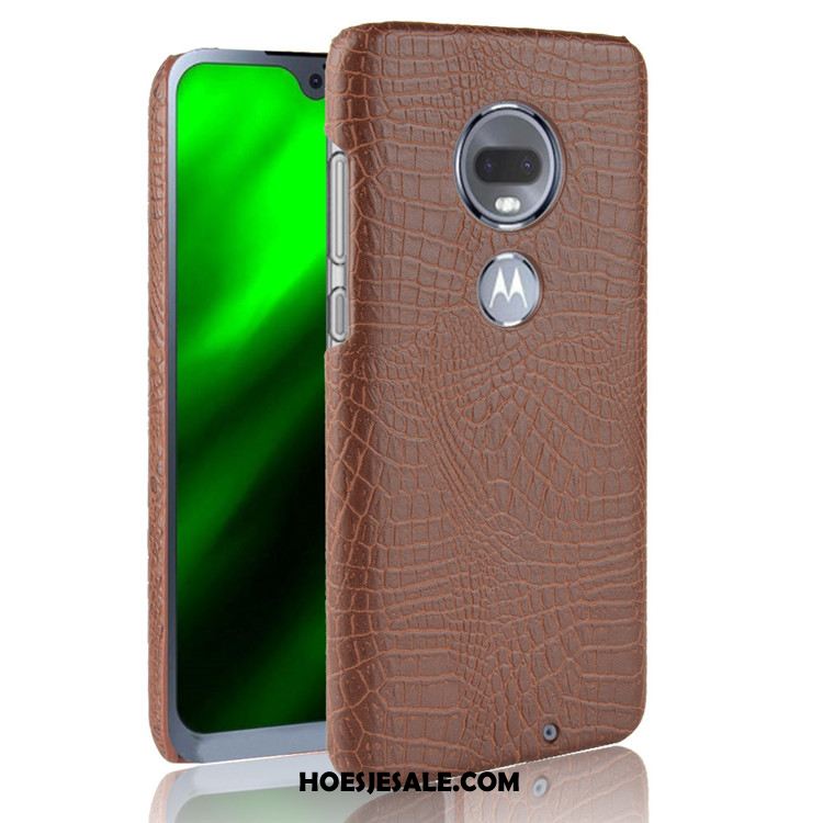 Moto G7 Hoesje Hard Patroon Leer Mobiele Telefoon Zwart Kopen