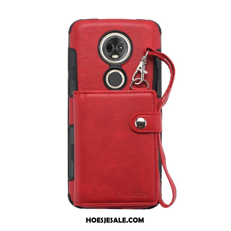 Moto G7 Hoesje Rood Leer Mobiele Telefoon Effen Kleur Kopen