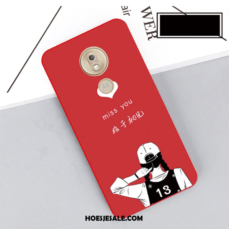 Moto G7 Play Hoesje Bescherming Hoes Mobiele Telefoon Rood Hanger Korting