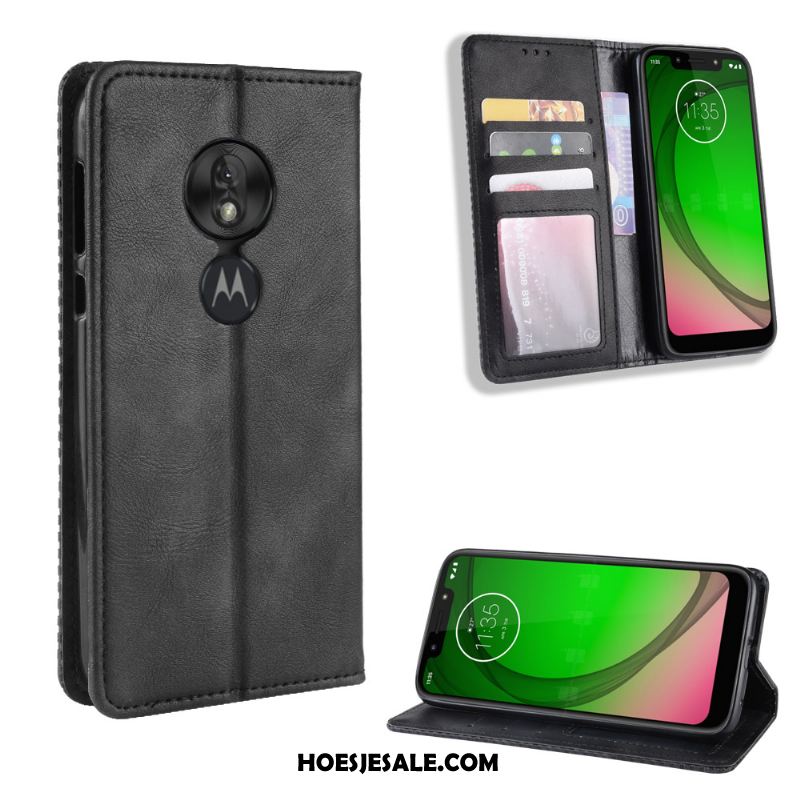 Moto G7 Play Hoesje Leren Etui Anti-fall Bescherming Folio Trend Sale