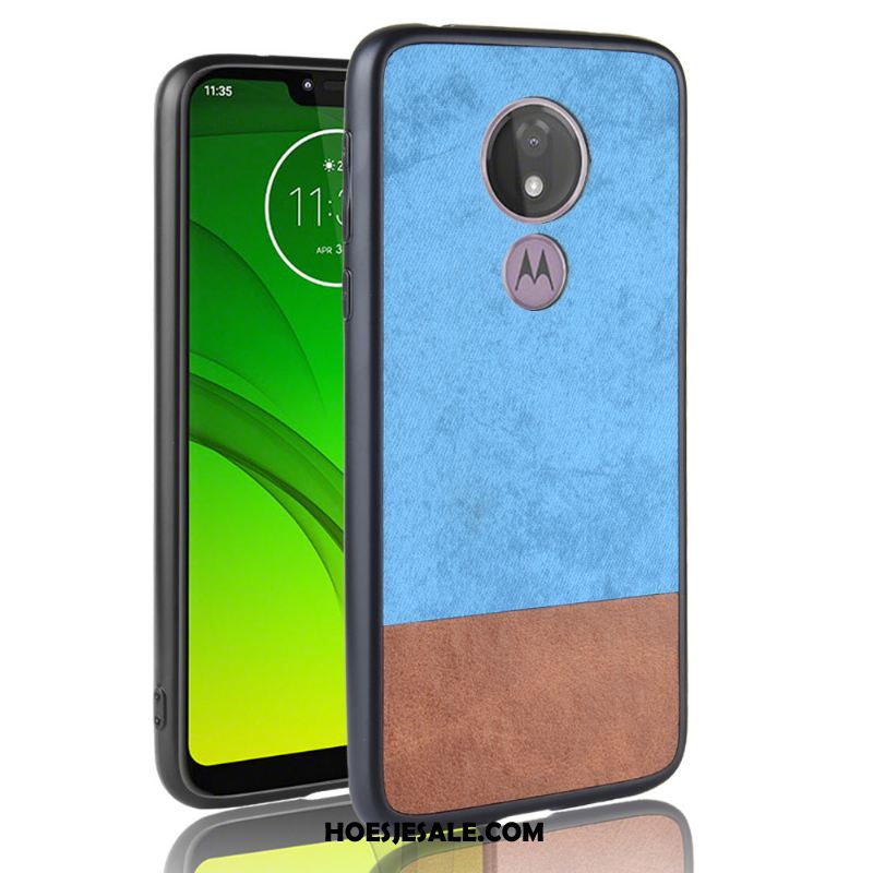 Moto G7 Play Hoesje Patroon Hoes All Inclusive Denim Europa Korting