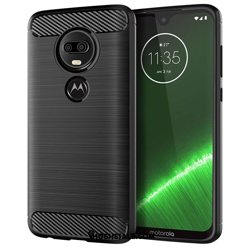 Moto G7 Plus Hoesje Anti-fall Patroon Blauw Zacht Bescherming Goedkoop