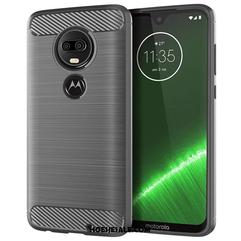 Moto G7 Plus Hoesje Anti-fall Patroon Blauw Zacht Bescherming Goedkoop