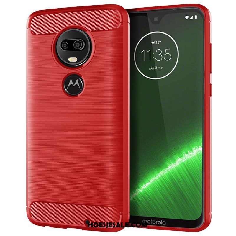 Moto G7 Plus Hoesje Anti-fall Patroon Blauw Zacht Bescherming Goedkoop