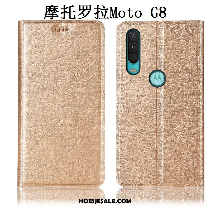 Moto G8 Hoesje Hoes Mobiele Telefoon Zijde Goud All Inclusive Sale