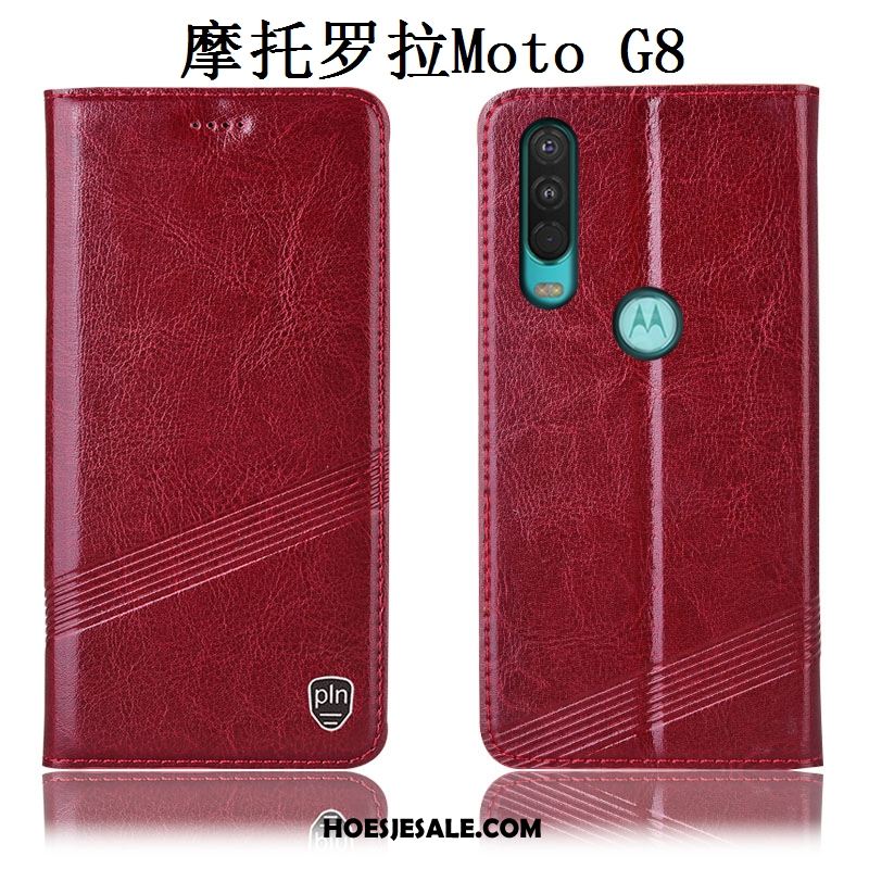 Moto G8 Hoesje Rood Hoes All Inclusive Mobiele Telefoon Echt Leer Online