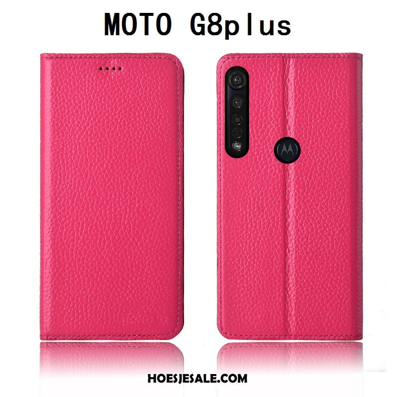 Moto G8 Plus Hoesje Anti-fall Echt Leer Leren Etui Clamshell Mobiele Telefoon Sale