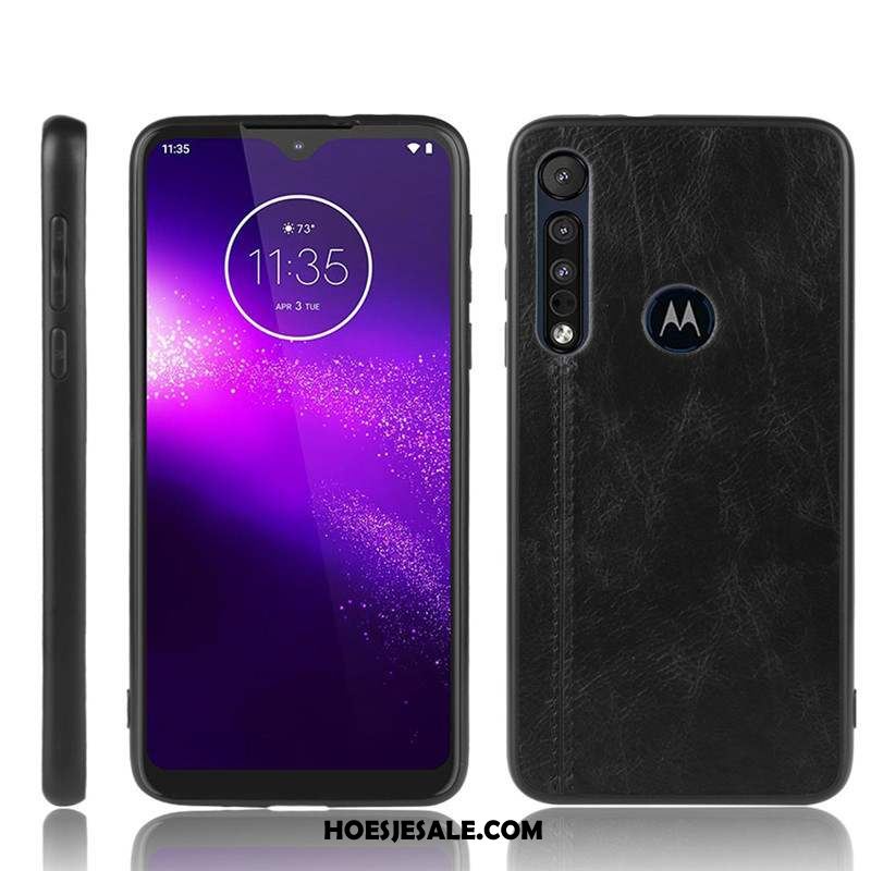 Moto G8 Plus Hoesje Bedrijf Zwart Hoes Mobiele Telefoon Zacht Goedkoop