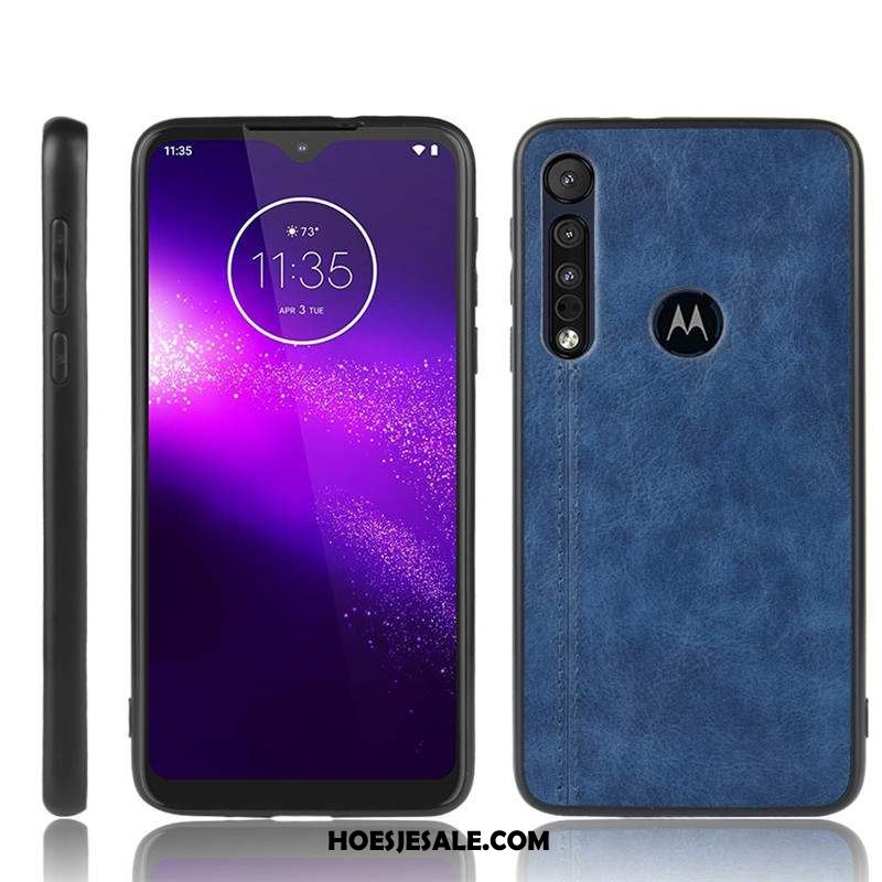 Moto G8 Plus Hoesje Bedrijf Zwart Hoes Mobiele Telefoon Zacht Goedkoop