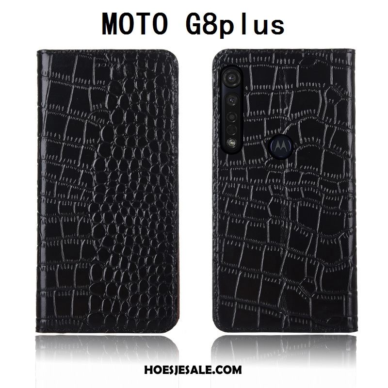 Moto G8 Plus Hoesje Echt Leer All Inclusive Nieuw Clamshell Hoes Sale