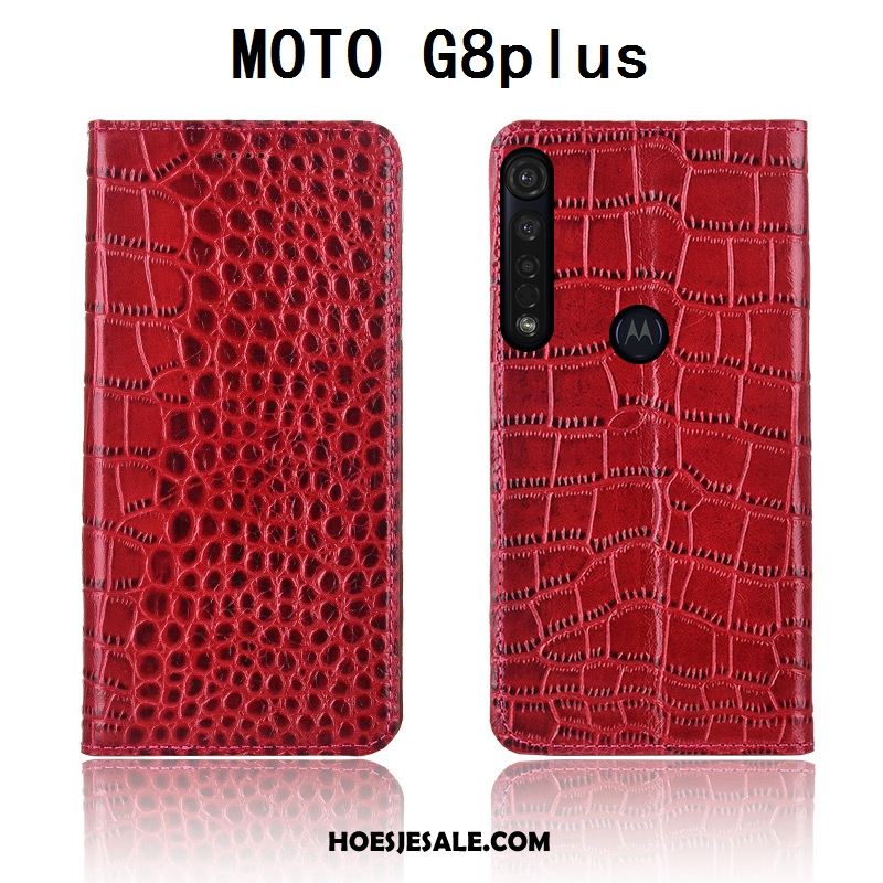 Moto G8 Plus Hoesje Echt Leer All Inclusive Nieuw Clamshell Hoes Sale