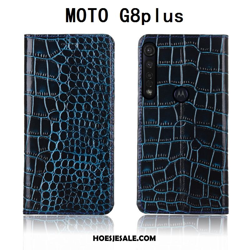 Moto G8 Plus Hoesje Echt Leer All Inclusive Nieuw Clamshell Hoes Sale