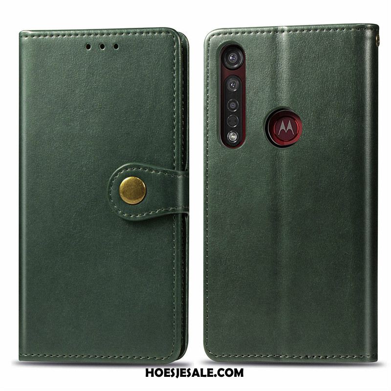 Moto G8 Plus Hoesje Folio Kunstleer Eenvoudige Hanger Bedrijf Online