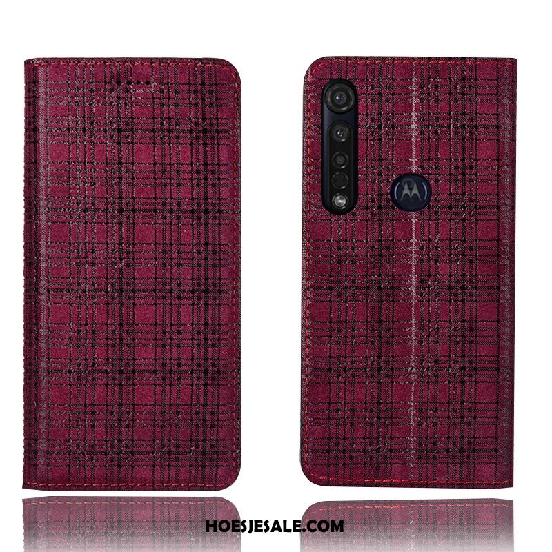 Moto G8 Plus Hoesje Folio Mobiele Telefoon Leren Etui Hoes Anti-fall Kopen