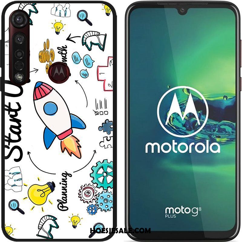 Moto G8 Plus Hoesje Geschilderd Schrobben Hoes Spotprent Doek Goedkoop