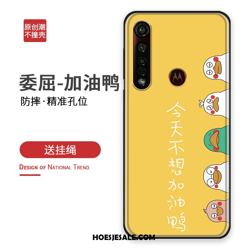 Moto G8 Plus Hoesje Pas Anti-fall Siliconen Mobiele Telefoon Wit Sale