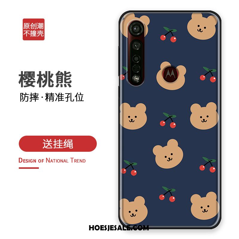 Moto G8 Plus Hoesje Pas Bescherming Mobiele Telefoon Blauw Trendy Merk Korting