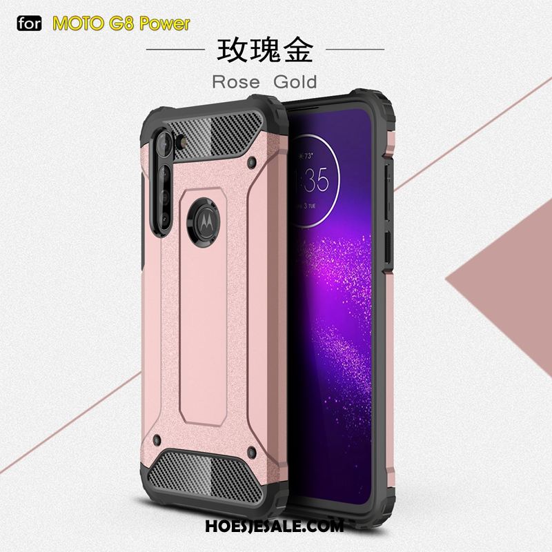 Moto G8 Power Hoesje Mobiele Telefoon Hard Bescherming Blauw Zacht Winkel