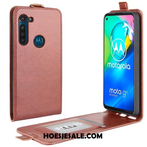 Moto G8 Power Hoesje Ondersteuning Zwart Bedrijf Trend Portemonnee Online