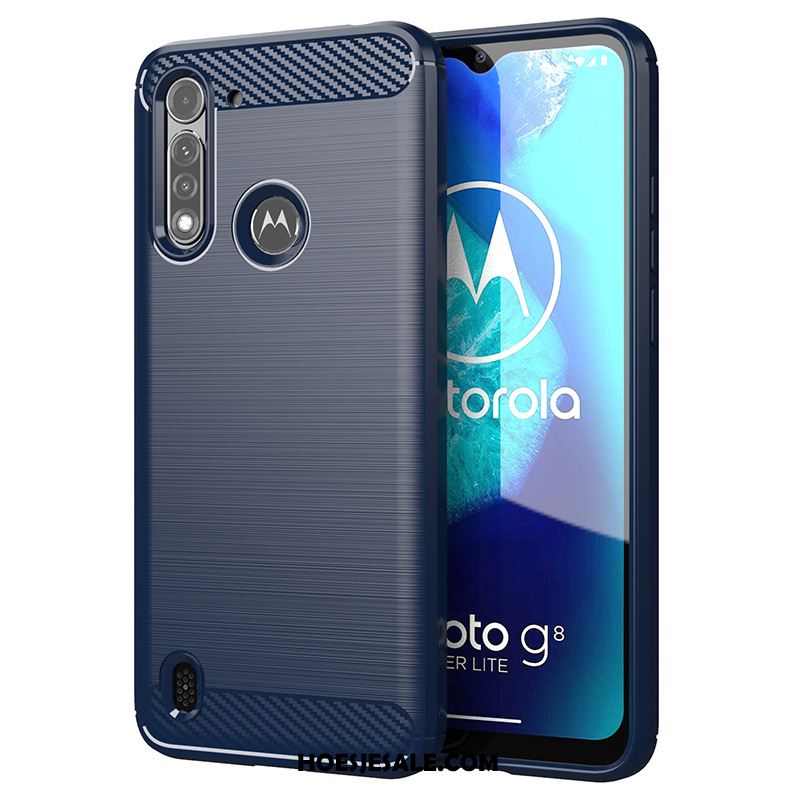 Moto G8 Power Lite Hoesje Dun Zwart Hoes Zacht Mobiele Telefoon Goedkoop