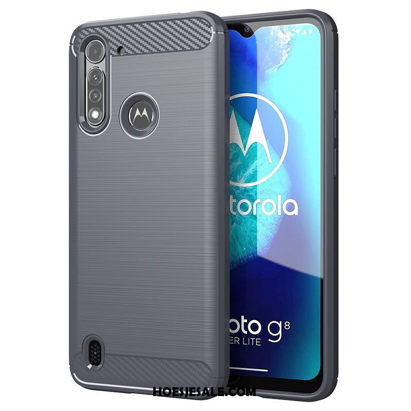 Moto G8 Power Lite Hoesje Dun Zwart Hoes Zacht Mobiele Telefoon Goedkoop