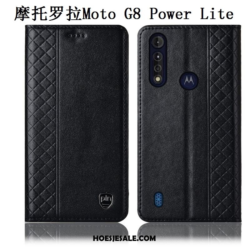 Moto G8 Power Lite Hoesje Echt Leer Hoes Bescherming Bruin Mobiele Telefoon Korting