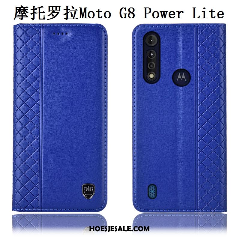 Moto G8 Power Lite Hoesje Echt Leer Hoes Bescherming Bruin Mobiele Telefoon Korting