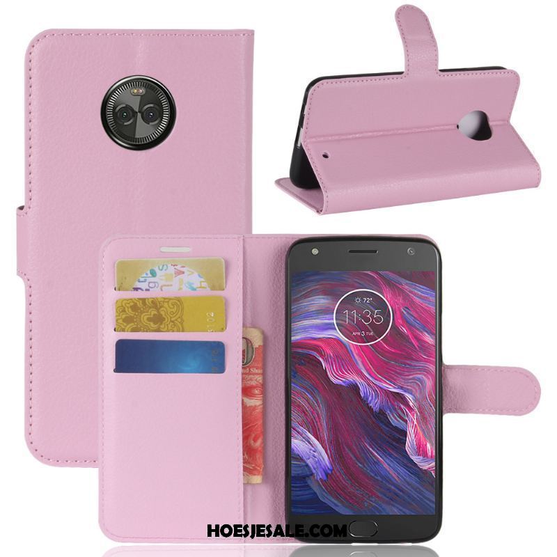 Moto X4 Hoesje Blauw Portemonnee Soort Aziatische Vrucht Leren Etui Bescherming Goedkoop