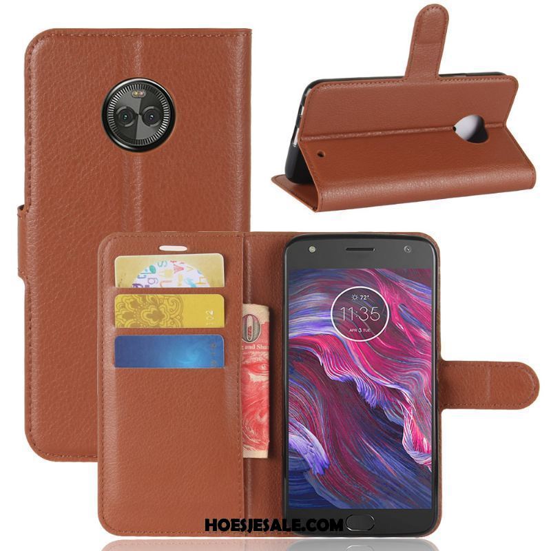 Moto X4 Hoesje Blauw Portemonnee Soort Aziatische Vrucht Leren Etui Bescherming Goedkoop