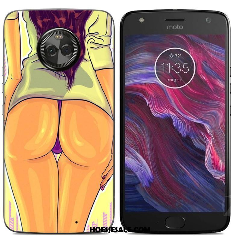 Moto X4 Hoesje Mobiele Telefoon Spotprent Geel Siliconenhoesje Scheppend Kopen