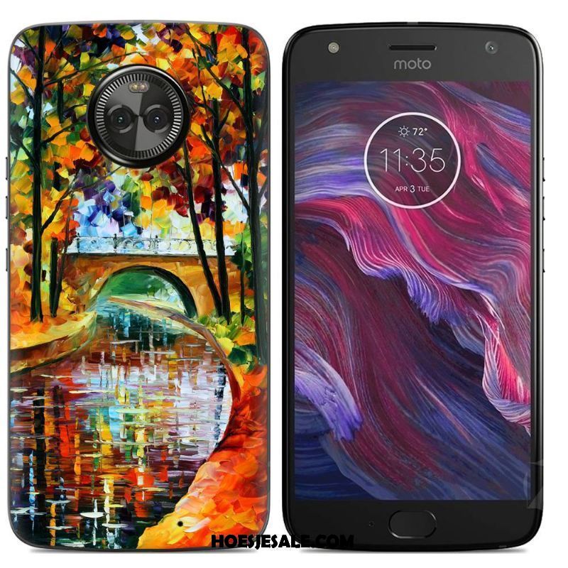 Moto X4 Hoesje Mobiele Telefoon Spotprent Geel Siliconenhoesje Scheppend Kopen