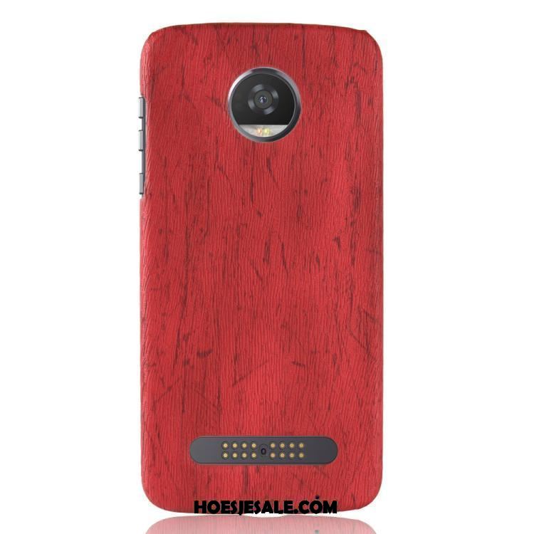 Moto Z2 Play Hoesje Verkoop Hoes Houtnerf Anti-fall Bescherming Korting