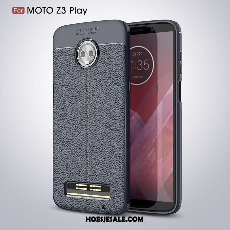 Moto Z3 Play Hoesje Zwart Anti-fall Mobiele Telefoon Bescherming Leer Sale