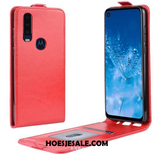 Motorola One Action Hoesje Hoes Leren Etui Bescherming Mobiele Telefoon Eenvoudige Goedkoop