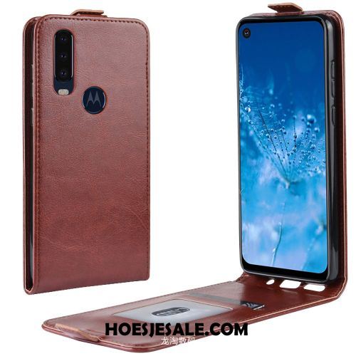 Motorola One Action Hoesje Hoes Leren Etui Bescherming Mobiele Telefoon Eenvoudige Goedkoop