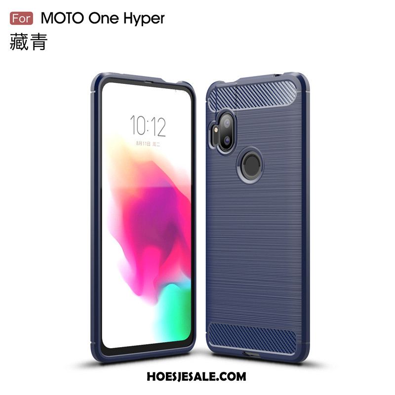 Motorola One Hyper Hoesje Bedrijf Rood Zacht Antislip Zijde Online