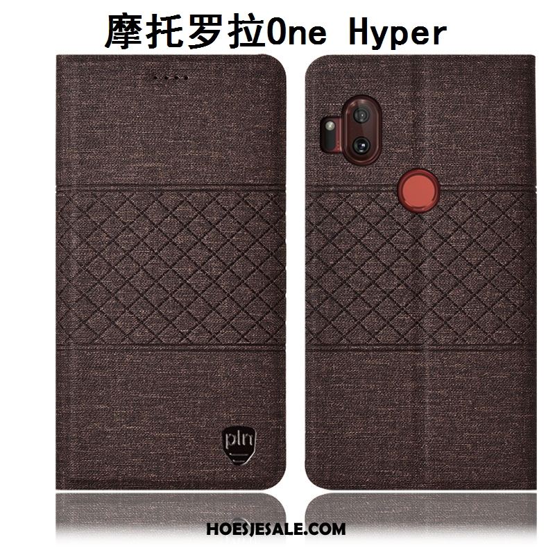 Motorola One Hyper Hoesje Grijs Anti-fall Mobiele Telefoon Hoes Folio Online