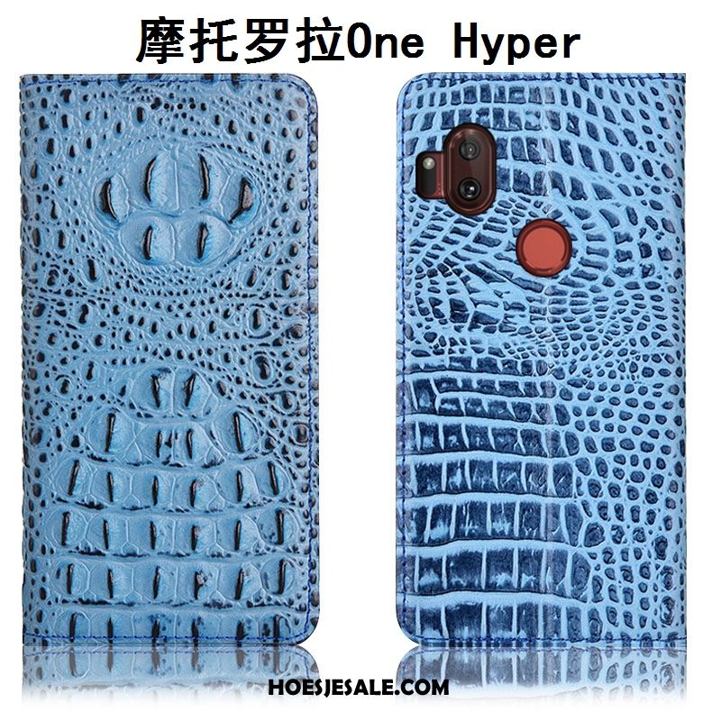 Motorola One Hyper Hoesje Hoes Bescherming All Inclusive Mobiele Telefoon Echt Leer Goedkoop