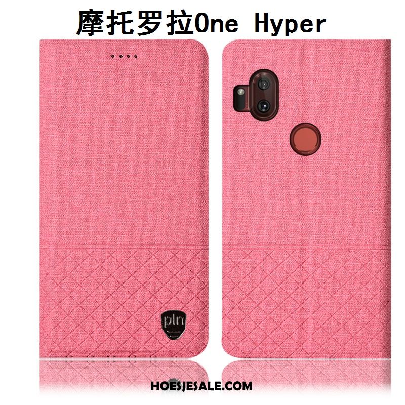 Motorola One Hyper Hoesje Mobiele Telefoon Folio Hoes Katoen En Linnen Bescherming Sale