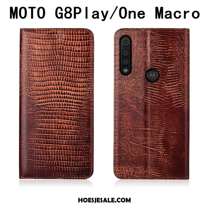 Motorola One Macro Hoesje Leren Etui Hoes Siliconen Folio Bescherming Sale