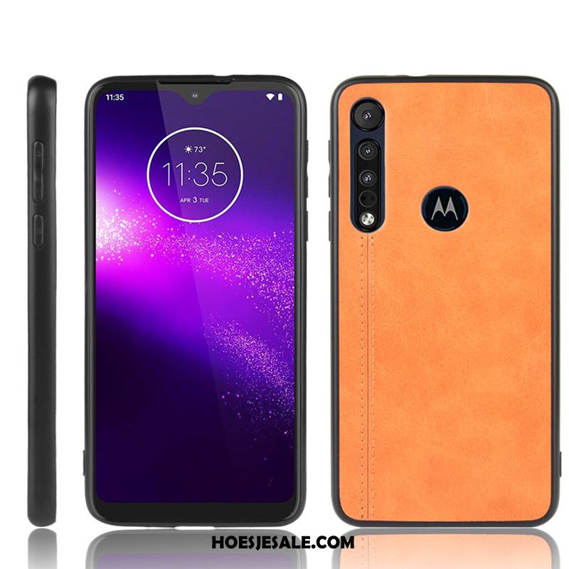 Motorola One Macro Hoesje Rood Koe Hard Hoes Patroon Korting