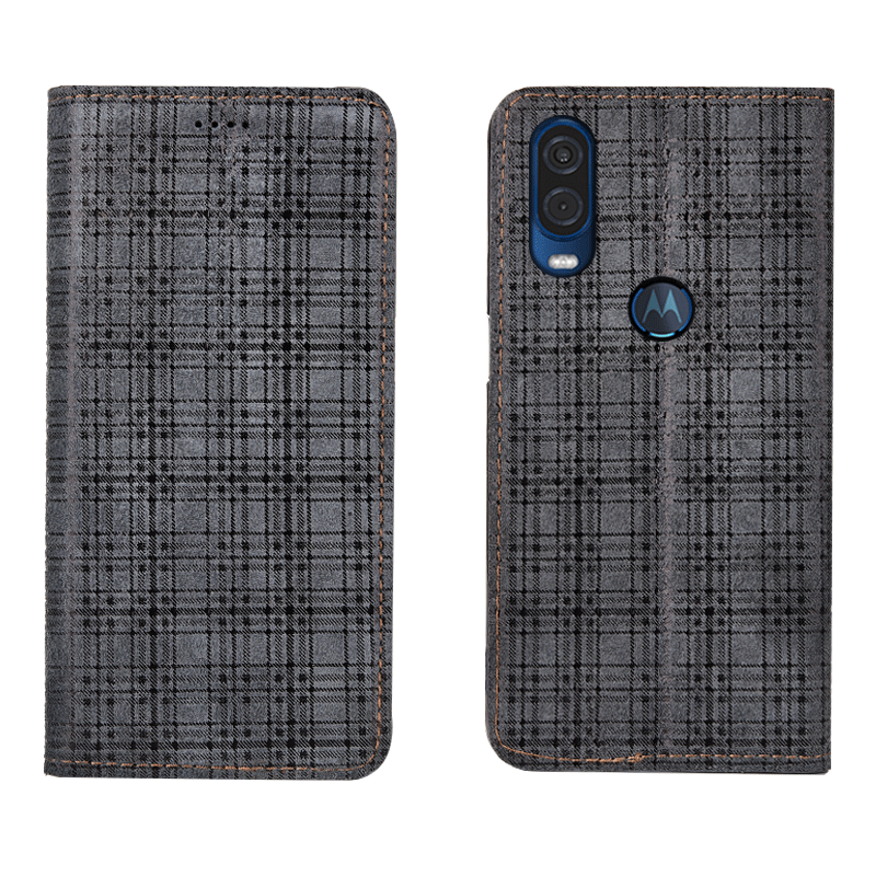 Motorola One Vision Hoesje Bescherming Grijs Anti-fall Mobiele Telefoon Folio Aanbiedingen